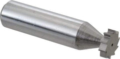 Made in USA - 1/2" Diam x 1/8" Face Width, Solid Carbide, 10 Teeth, Shank Connection Woodruff Keyseat Cutter - Uncoated, 2-1/8" OAL x 1/2" Shank, Straight Teeth, ANSI 404, Old Standard 3 - Caliber Tooling