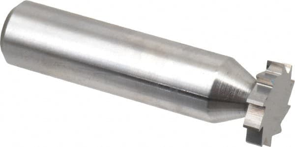 Made in USA - 5/8" Diam x 1/8" Face Width, Solid Carbide, 10 Teeth, Shank Connection Woodruff Keyseat Cutter - Uncoated, 2-1/8" OAL x 1/2" Shank, Straight Teeth, ANSI 405, Old Standard 5 - Caliber Tooling