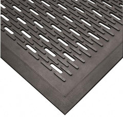 Wearwell - 5 Ft. Long x 3 Ft. Wide, Natural Rubber Surface, Raised Bars and Scrapers (Reversible) Entrance Matting - 5/16 Inch Thick, Outdoor, SBR Rubber, Black, Series 224 - Caliber Tooling