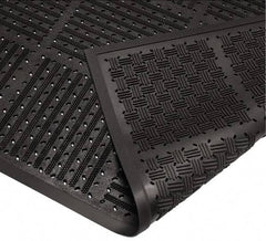 Wearwell - 6 Ft. Long x 3 Ft. Wide, Natural Rubber Surface, Raised Bars and Scrapers (Reversible) Entrance Matting - 7/16 Inch Thick, Outdoor, Heavy Traffic, Natural Rubber, Black, Series 227 - Caliber Tooling