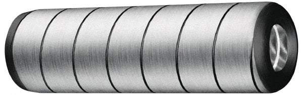 Jergens - 1/2" Diam x 3" Pin Length Alloy Steel Grooved Dowel Pin - C 47-58 & C 60-64 (Surface) Hardness, 1 Beveled & 1 Threaded End - Caliber Tooling