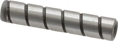 Jergens - 1/4" Diam x 1-1/4" Pin Length Alloy Steel Grooved Dowel Pin - C 47-58 & C 60-64 (Surface) Hardness, 1 Beveled & 1 Threaded End - Caliber Tooling