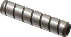 Jergens - 5/16" Diam x 1-1/2" Pin Length Alloy Steel Grooved Dowel Pin - C 47-58 & C 60-64 (Surface) Hardness, 1 Beveled & 1 Threaded End - Caliber Tooling