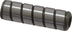 Jergens - 3/8" Diam x 1-1/4" Pin Length Alloy Steel Grooved Dowel Pin - C 47-58 & C 60-64 (Surface) Hardness, 1 Beveled & 1 Threaded End - Caliber Tooling