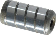 Jergens - 1/2" Diam x 1" Pin Length Alloy Steel Grooved Dowel Pin - C 47-58 & C 60-64 (Surface) Hardness, 1 Beveled & 1 Threaded End - Caliber Tooling