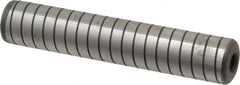 Jergens - 3/4" Diam x 4" Pin Length Alloy Steel Grooved Dowel Pin - C 47-58 & C 60-64 (Surface) Hardness, 1 Beveled & 1 Threaded End - Caliber Tooling