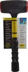 NUPLA - 48 oz Head 2-3/16" Face Diam Urethane Dead Blow Hammer - 14-5/16" OAL, Fiberglass Handle - Caliber Tooling