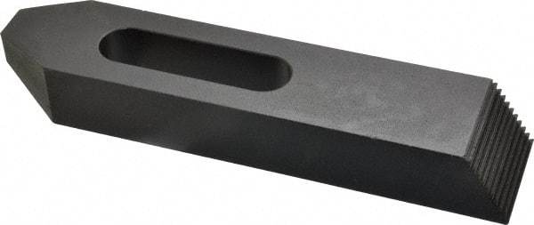 Gibraltar - 3/4" Stud, Steel, Serrated Strap Clamp - 2-3/16" Travel, 8" OAL x 1-3/4" Wide x 1-1/8" High, Black Oxide Finish, Tapered Nose - Caliber Tooling