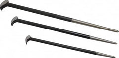 Value Collection - 3 Piece Rolling Head Pry Bar Set - 5/8" Head Width, Includes 12, 16 & 20" Lengths - Caliber Tooling