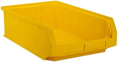 Quantum Storage - 80 Lb. Load Capacity, 19-3/4" Deep, Yellow Polyethylene Hopper Stacking Bin - 5-7/8" High x 12-3/8" Wide x 19-3/4" Long - Caliber Tooling