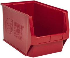 Quantum Storage - 100 Lb. Load Capacity, 19-3/4" Deep, Red Polyethylene Hopper Stacking Bin - 11-7/8" High x 12-3/8" Wide x 19-3/4" Long - Caliber Tooling