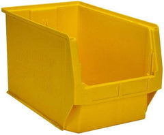 Quantum Storage - 100 Lb. Load Capacity, 19-3/4" Deep, Yellow Polyethylene Hopper Stacking Bin - 11-7/8" High x 12-3/8" Wide x 19-3/4" Long - Caliber Tooling