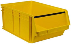 Quantum Storage - 140 Lb. Load Capacity, 29" Deep, Yellow Polyethylene Hopper Stacking Bin - 11-7/8" High x 18-3/8" Wide x 29" Long - Caliber Tooling