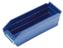 Quantum Storage - 50 Lb. Load Capacity, 11-5/8" Deep, Blue Polypropylene Hopper Shelf Bin - 4" High x 4-1/8" Wide x 11-5/8" Long - Caliber Tooling