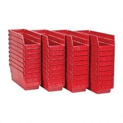 Quantum Storage - 50 Lb. Load Capacity, 11-5/8" Deep, Red Polypropylene Hopper Shelf Bin - 4" High x 4-1/8" Wide x 11-5/8" Long - Caliber Tooling