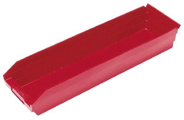 Quantum Storage - 50 Lb. Load Capacity, 11-5/8" Deep, Red Polypropylene Hopper Shelf Bin - 4" High x 6-5/8" Wide x 11-5/8" Long - Caliber Tooling