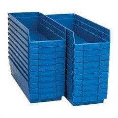 Quantum Storage - 50 Lb. Load Capacity, 17-7/8" Deep, Blue Polypropylene Hopper Shelf Bin - 4" High x 6-5/8" Wide x 17-7/8" Long - Caliber Tooling