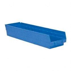 Quantum Storage - 50 Lb. Load Capacity, 23-5/8" Deep, Blue Polypropylene Hopper Shelf Bin - 4" High x 6-5/8" Wide x 23-5/8" Long - Caliber Tooling