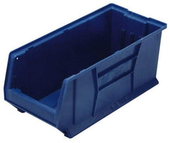 Quantum Storage - 100 Lb. Load Capacity, 23-7/8" Deep, Blue Polypropylene Hopper Stacking Bin - 9" High x 8-1/4" Wide x 23-7/8" Long - Caliber Tooling