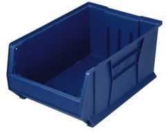 Quantum Storage - 100 Lb. Load Capacity, 23-7/8" Deep, Blue Polypropylene Hopper Stacking Bin - 7" High x 11" Wide x 23-7/8" Long - Caliber Tooling