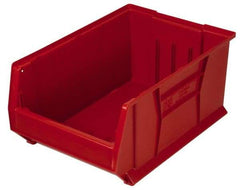 Quantum Storage - 100 Lb. Load Capacity, 23-7/8" Deep, Red Polypropylene Hopper Stacking Bin - 7" High x 11" Wide x 23-7/8" Long - Caliber Tooling