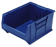 Quantum Storage - 100 Lb. Load Capacity, 23-7/8" Deep, Blue Polypropylene Hopper Stacking Bin - 10" High x 11" Wide x 23-7/8" Long - Caliber Tooling