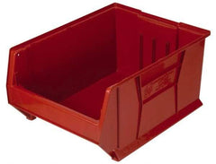 Quantum Storage - 100 Lb. Load Capacity, 23-7/8" Deep, Red Polypropylene Hopper Stacking Bin - 10" High x 11" Wide x 23-7/8" Long - Caliber Tooling