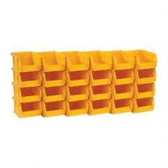 Quantum Storage - 10 Lb. Load Capacity, 5-3/8" Deep, Yellow Polypropylene Hopper Stacking Bin - 3" High x 4-1/8" Wide x 5-3/8" Long - Caliber Tooling