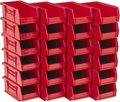 Quantum Storage - 10 Lb. Load Capacity, 7-3/8" Deep, Red Polypropylene Hopper Stacking Bin - 3" High x 4-1/8" Wide x 7-3/8" Long - Caliber Tooling