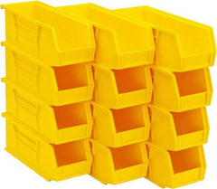 Quantum Storage - 30 Lb. Load Capacity, 10-7/8" Deep, Yellow Polypropylene Hopper Stacking Bin - 4" High x 4-1/8" Wide x 10-7/8" Long - Caliber Tooling