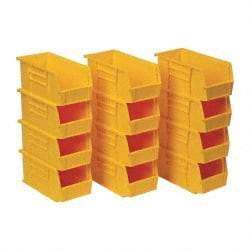 Quantum Storage - 30 Lb. Load Capacity, 10-7/8" Deep, Yellow Polypropylene Hopper Stacking Bin - 5" High x 5-1/2" Wide x 10-7/8" Long - Caliber Tooling