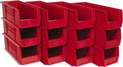 Quantum Storage - 50 Lb. Load Capacity, 14-3/4" Deep, Red Polypropylene Hopper Stacking Bin - 5" High x 5-1/2" Wide x 14-3/4" Long - Caliber Tooling