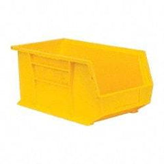 Quantum Storage - 60 Lb. Load Capacity, 14-3/4" Deep, Yellow Polypropylene Hopper Stacking Bin - 7" High x 8-1/4" Wide x 14-3/4" Long - Caliber Tooling