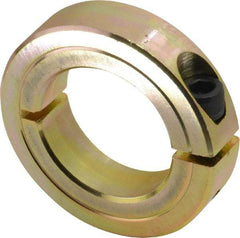 Climax Metal Products - 1-1/4" Bore, Steel, One Piece One Piece Split Shaft Collar - 2-1/16" Outside Diam, 1/2" Wide - Caliber Tooling