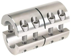 Climax Metal Products - 2" Bore, Stainless Steel, Two Piece Two Piece Split Shaft Collar - 3-3/8" Outside Diam, 4-7/8" Wide - Caliber Tooling