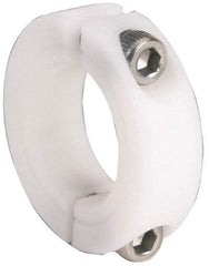 Climax Metal Products - 3/4" Bore, Plastic, Two Piece Clamping Shaft Collar - 1-1/2" Outside Diam, 1/2" Wide - Caliber Tooling