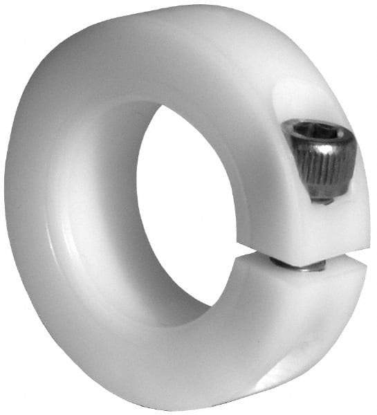 Climax Metal Products - 1-15/16" Bore, Plastic, One Piece One Piece Split Shaft Collar - 3" Outside Diam, 11/16" Wide - Caliber Tooling