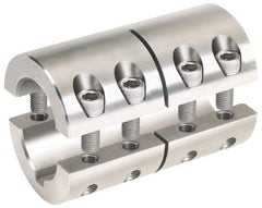 Climax Metal Products - 1 x 3/4" Bore, Stainless Steel, With Keyway Two Piece Split Shaft Collar - 1-3/4" Outside Diam, 3" Wide - Caliber Tooling