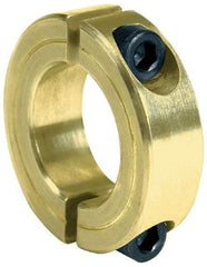 Climax Metal Products - 1-9/16" Bore, Steel, Two Piece Clamping Shaft Collar - 2-3/8" Outside Diam, 9/16" Wide - Caliber Tooling