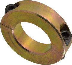 Climax Metal Products - 1-3/16" Bore, Steel, Two Piece Clamping Shaft Collar - 2-1/16" Outside Diam, 1/2" Wide - Caliber Tooling