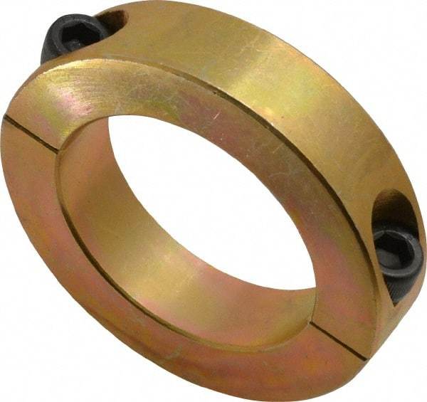 Climax Metal Products - 2" Bore, Steel, Two Piece Clamping Shaft Collar - 3" Outside Diam, 11/16" Wide - Caliber Tooling