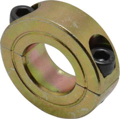 Climax Metal Products - 11/16" Bore, Steel, Two Piece Clamping Shaft Collar - 1-3/8" Outside Diam, 7/16" Wide - Caliber Tooling