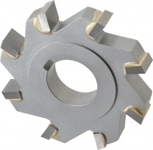 Made in USA - 3" Diam x 1/2" Width of Cut, 8 Teeth, Carbide Tipped Side Milling Cutter - Straight Teeth, Uncoated - Caliber Tooling