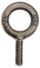 Gibraltar - 7,000 Lb Capacity, Forged Steel, 7/8-9 Thread, Fixed Lifting Eye Bolt - Fully Threaded, 4-1/2" Shank, 4-1/2" Thread Length, No Shoulder - Caliber Tooling