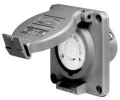 Hubbell Wiring Device-Kellems - 120/208 VAC, 20 Amp, L21-20R NEMA, Self Grounding Receptacle - 4 Poles, 5 Wire, Female End, Gray - Caliber Tooling