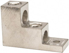 Thomas & Betts - 6 AWG Noninsulated Compression Connection Square Ring Terminal - 5/16" Stud, 3" OAL x 1-1/8" Wide, Tin Plated Aluminum Contact - Caliber Tooling