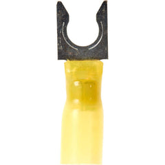 3M - 1/4" Stud, 12 to 10 AWG Compatible, Partially Insulated, Crimp Connection, Locking Fork Terminal - Caliber Tooling