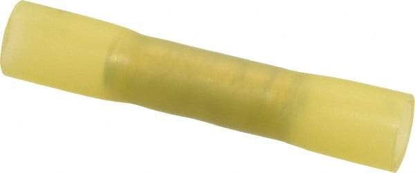 3M - 12 to 10 AWG Compatible, Heat Shrink & Nylon Fully Insulated, Crimp-On Butt Splice Terminal - 2 Wire Entries, 1-1/2" OAL, Yellow - Caliber Tooling