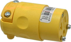 Leviton - 125 VAC, 20 Amp, 5-20R NEMA, Straight, Self Grounding, Commercial Grade Connector - 2 Pole, 3 Wire, 1 Phase, PVC, Yellow - Caliber Tooling