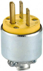 Leviton - 250 VAC, 15 Amp, 6-15P NEMA, Straight, Self Grounding, Residential Grade Plug - 2 Pole, 3 Wire, 3 Phase, PVC, Steel, Yellow - Caliber Tooling